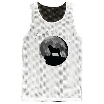 Pug Dog Moon Mesh Reversible Basketball Jersey Tank