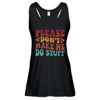 Please Don't Make Me Do Stuff Groovy Funny Ladies Essential Flowy Tank