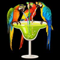 Parrots Drinking Margarita On Summer Vacation Birds Tee Gift Cooling Performance Crew T-Shirt