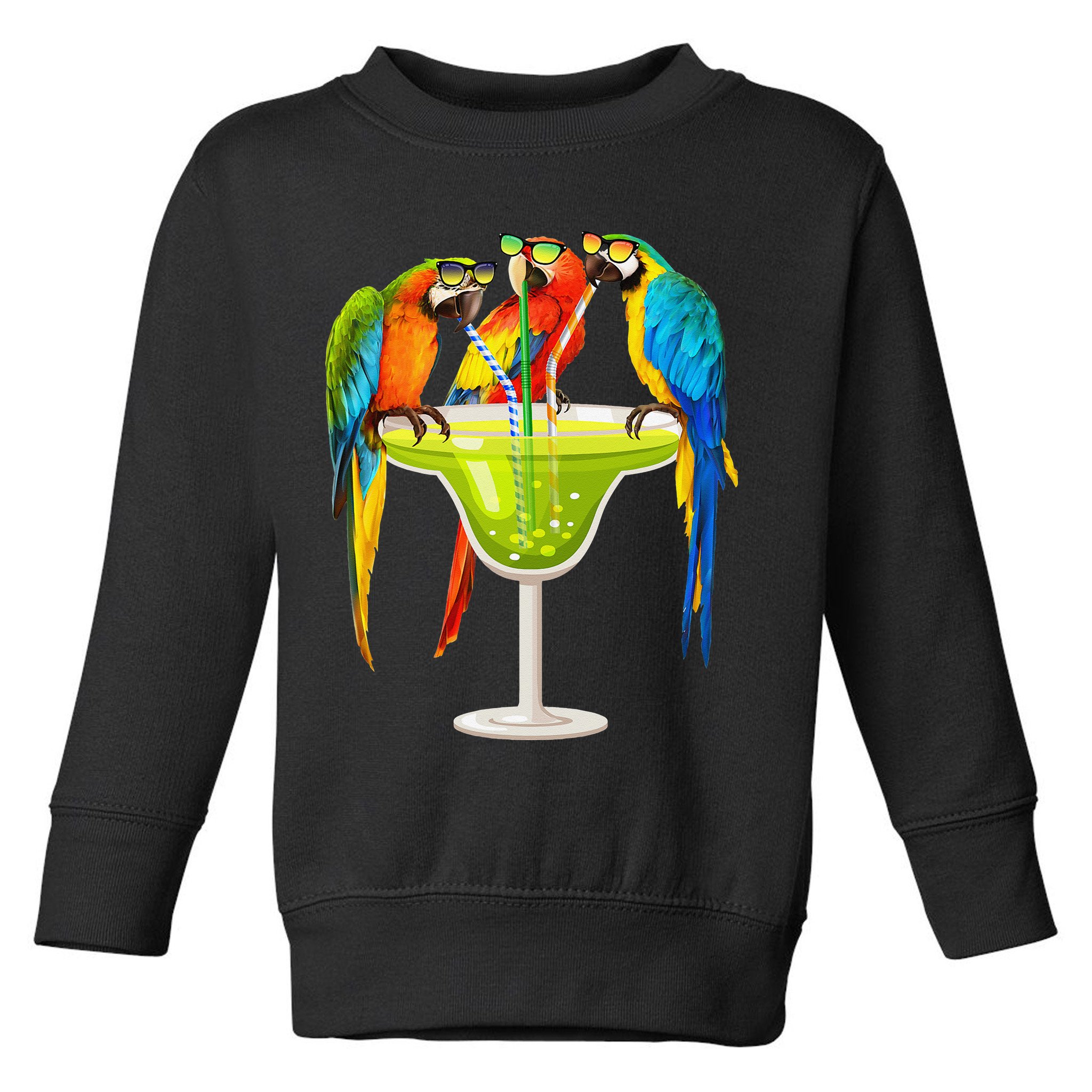 Parrots Drinking Margarita On Summer Vacation Birds Tee Gift Toddler Sweatshirt