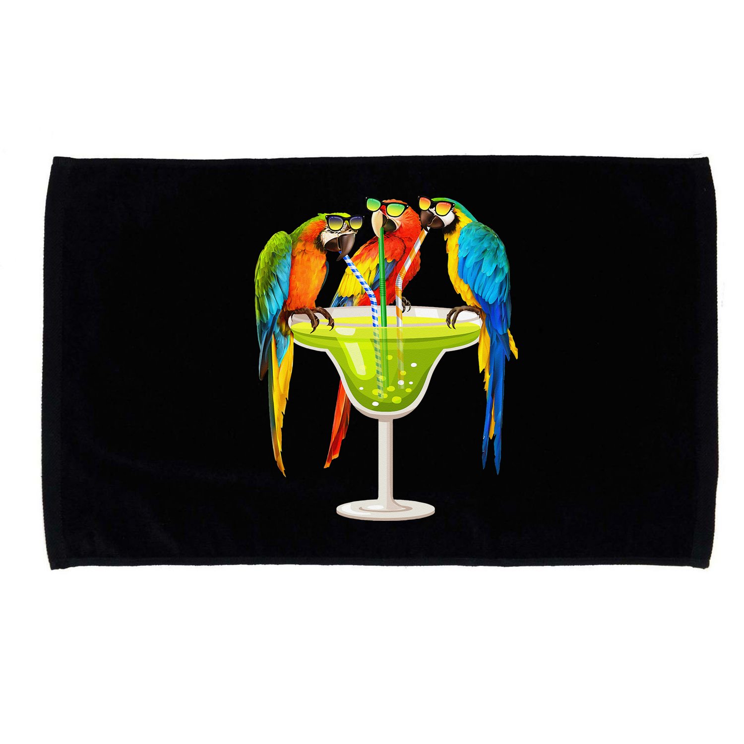 Parrots Drinking Margarita On Summer Vacation Birds Tee Gift Microfiber Hand Towel