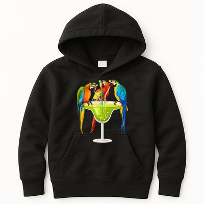 Parrots Drinking Margarita On Summer Vacation Birds Tee Gift Kids Hoodie
