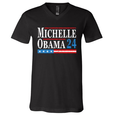 Political Democrat Michelle Obama 2024 Presidential Election V-Neck T-Shirt