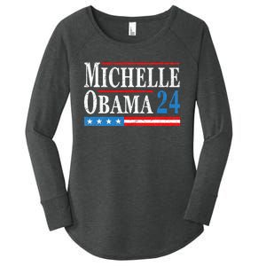 Political Democrat Michelle Obama 2024 Presidential Election Women's Perfect Tri Tunic Long Sleeve Shirt