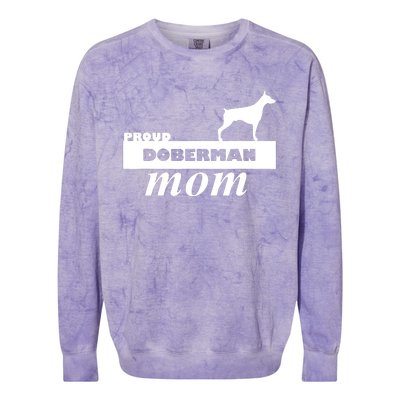 Proud Doberman Mom I Love My Dog Colorblast Crewneck Sweatshirt