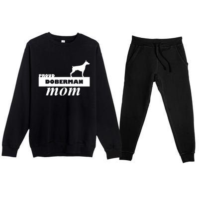 Proud Doberman Mom I Love My Dog Premium Crewneck Sweatsuit Set