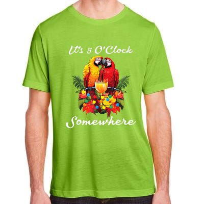 Parrots Drinking Margarita Its 5 Oclock Somewhere Funny Adult ChromaSoft Performance T-Shirt