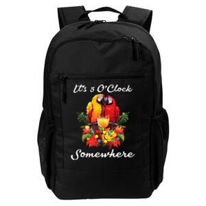 Parrots Drinking Margarita Its 5 Oclock Somewhere Funny Daily Commute Backpack