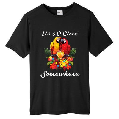 Parrots Drinking Margarita Its 5 Oclock Somewhere Funny Tall Fusion ChromaSoft Performance T-Shirt