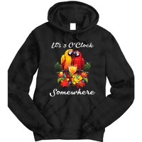 Parrots Drinking Margarita Its 5 Oclock Somewhere Funny Tie Dye Hoodie