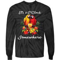 Parrots Drinking Margarita Its 5 Oclock Somewhere Funny Tie-Dye Long Sleeve Shirt