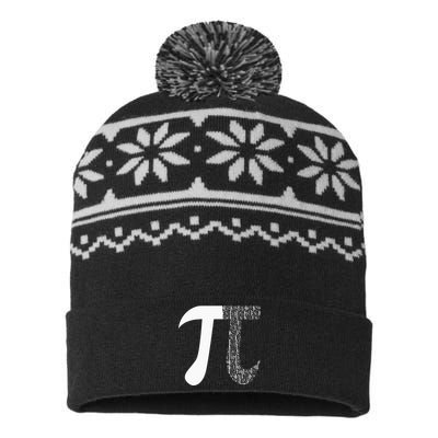 Pi Digits Mathematics Symbol Funny Math Nerd Pi Day USA-Made Snowflake Beanie