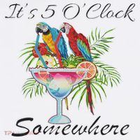 Parrots Drinking Margarita , It's 5 O'clock Somewhere T-Shirt