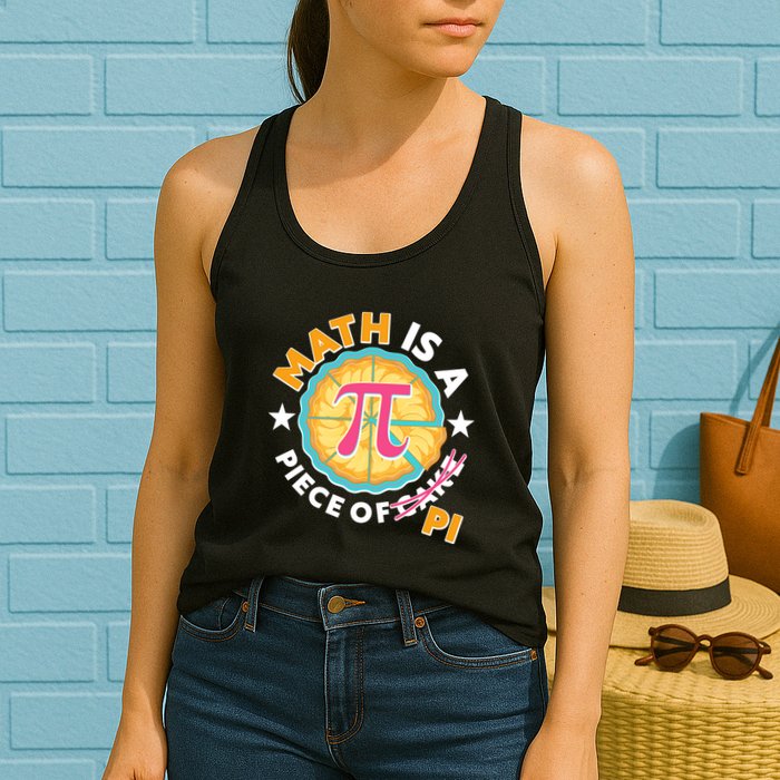Pi Day Math Is A Piece Of Pi 3 14 Pie Slices Womens Tank Top