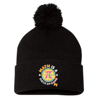 Pi Day Math Is A Piece Of Pi 3 14 Pie Slices Pom Pom 12in Knit Beanie