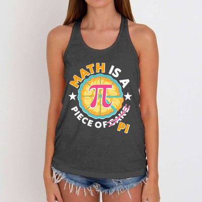 Pi Day Math Is A Piece Of Pi 3 14 Pie Slices Women's Knotted Racerback Tank