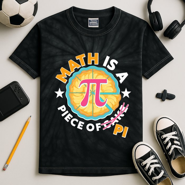 Pi Day Math Is A Piece Of Pi 3 14 Pie Slices Kids Tie-Dye T-Shirt