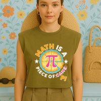 Pi Day Math Is A Piece Of Pi 3 14 Pie Slices Garment-Dyed Women's Muscle Tee
