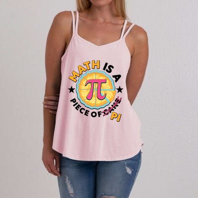 Pi Day Math Is A Piece Of Pi 3 14 Pie Slices Women's Strappy Tank