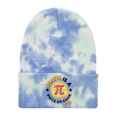 Pi Day Math Is A Piece Of Pi 3 14 Pie Slices Tie Dye 12in Knit Beanie