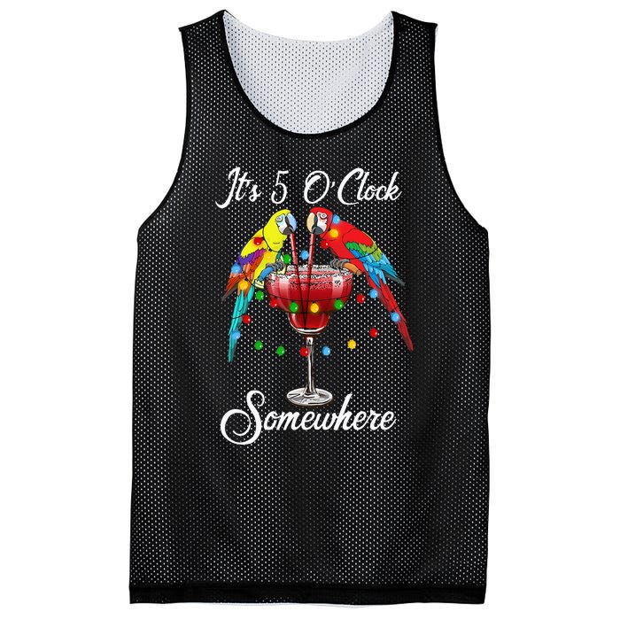 Parrots Drinking Margarita Its 5 Oclock Somewhere Mesh Reversible Basketball Jersey Tank