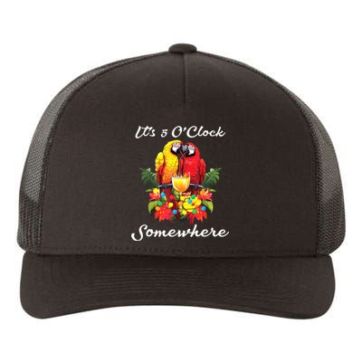 Parrots Drinking Margarita Its 5 Oclock Somewhere Funny Yupoong Adult 5-Panel Trucker Hat