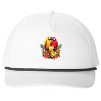 Parrots Drinking Margarita Its 5 Oclock Somewhere Funny Snapback Five-Panel Rope Hat