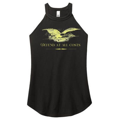 Patriotic Democracy Military Defend Eagle With Flag Women’s Perfect Tri Rocker Tank