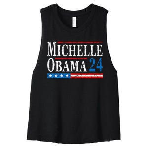 Political Democrat Michelle Obama 2024 Presidential Election Women's Racerback Cropped Tank