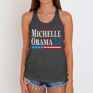 Political Democrat Michelle Obama 2024 Presidential Election Women's Knotted Racerback Tank