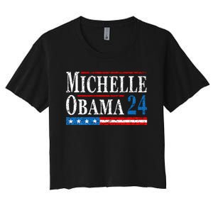 Political Democrat Michelle Obama 2024 Presidential Election Women's Crop Top Tee