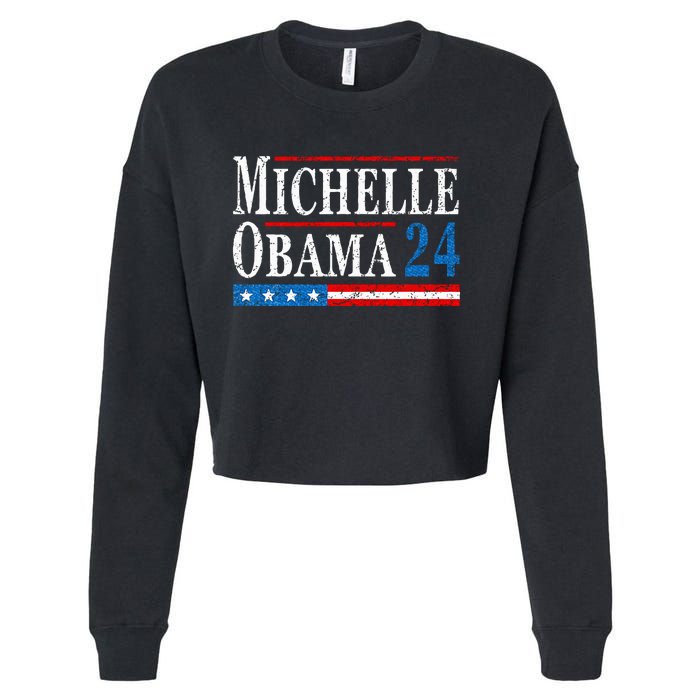 Political Democrat Michelle Obama 2024 Presidential Election Cropped Pullover Crew