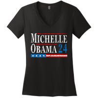 Political Democrat Michelle Obama 2024 Presidential Election Women's V-Neck T-Shirt