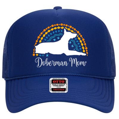 Pinscher Dober Mom Meaningful Gift Pinscher Dober Dog Gift High Crown Mesh Back Trucker Hat