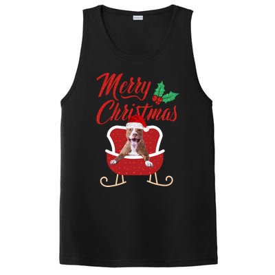 Pitbull Dog Merry Christmas Design For The Holiday Season! PosiCharge Competitor Tank