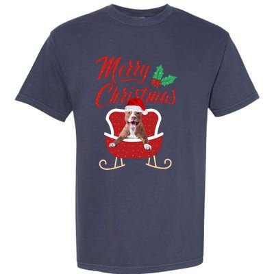 Pitbull Dog Merry Christmas Design For The Holiday Season! Garment-Dyed Heavyweight T-Shirt