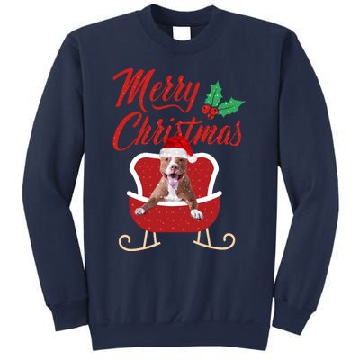 Pitbull Dog Merry Christmas Design For The Holiday Season! Sweatshirt