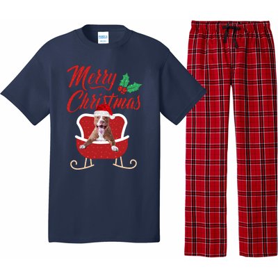 Pitbull Dog Merry Christmas Design For The Holiday Season! Pajama Set