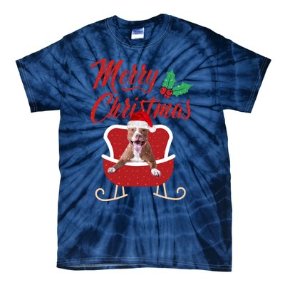 Pitbull Dog Merry Christmas Design For The Holiday Season! Tie-Dye T-Shirt