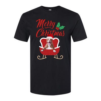 Pitbull Dog Merry Christmas Design For The Holiday Season! Softstyle CVC T-Shirt