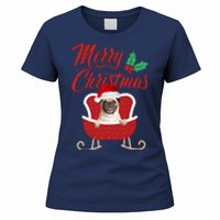 Pug Dog Merry Christmas Design For The Holiday Season! Women's T-Shirt