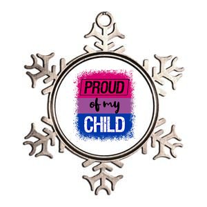 Proud Dad Mom Of My Bi Flag Funny Lgbt Bisexual Pride Gift Metallic Star Ornament