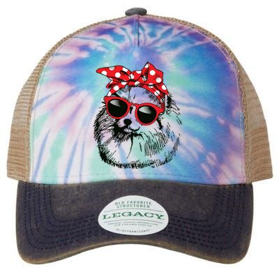 Pomeranian Dog Mom Bandana Sunglasses Mothers Day Legacy Tie Dye Trucker Hat