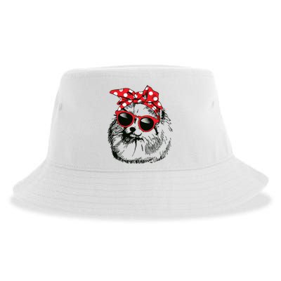 Pomeranian Dog Mom Bandana Sunglasses Mothers Day Sustainable Bucket Hat