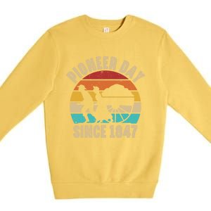 Pioneer Day Mormon Costume Utah Pioneer History Gift Premium Crewneck Sweatshirt