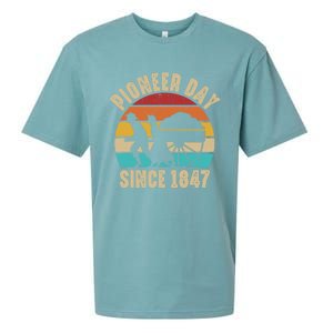 Pioneer Day Mormon Costume Utah Pioneer History Gift Sueded Cloud Jersey T-Shirt