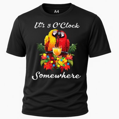 Parrots Drinking Margarita Its 5 Oclock Somewhere Funny Performance Shirt