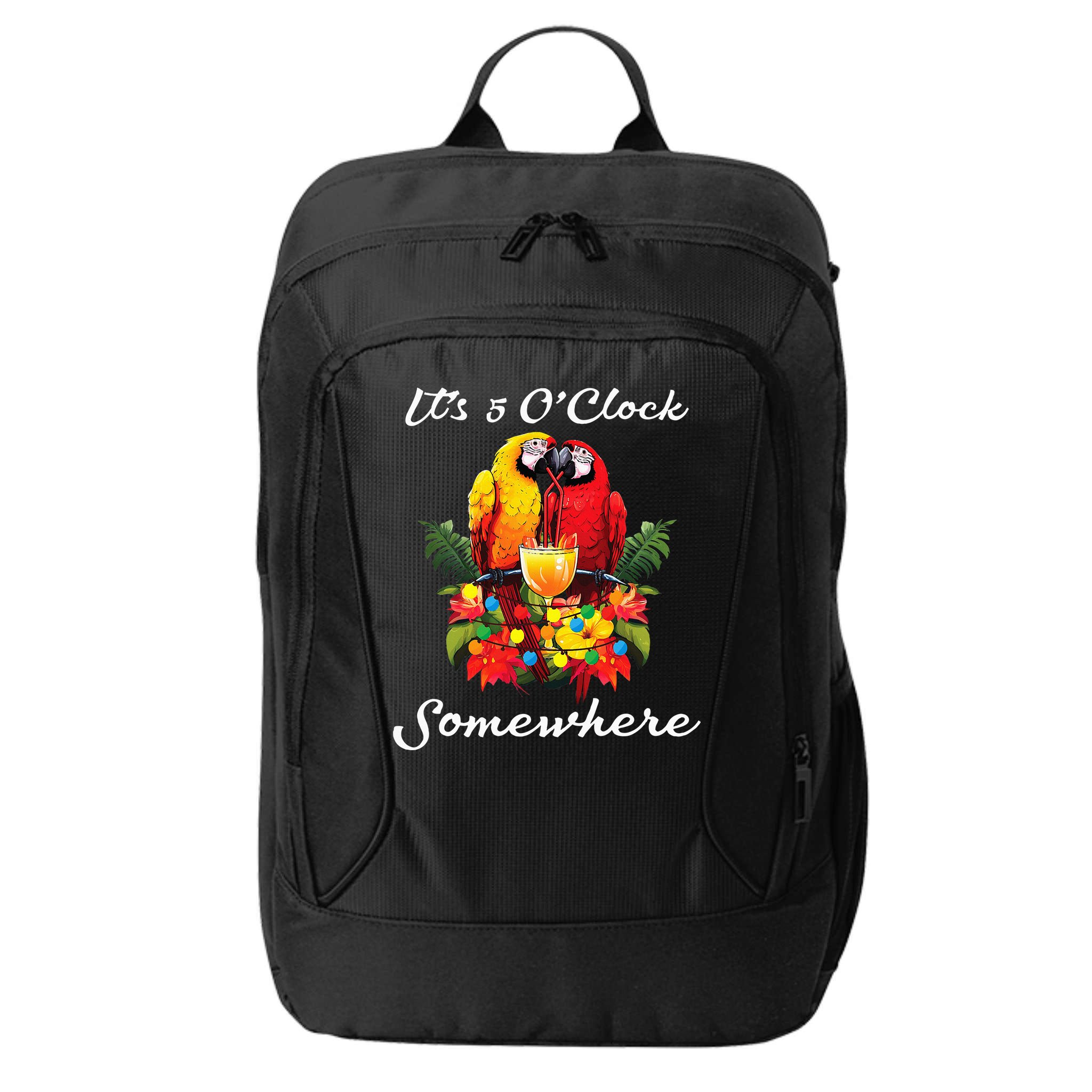 Parrots Drinking Margarita Its 5 Oclock Somewhere Funny City Backpack