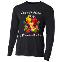 Parrots Drinking Margarita Its 5 Oclock Somewhere Funny Cooling Performance Long Sleeve Crew