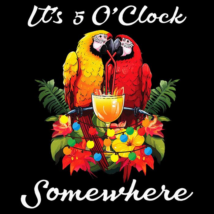 Parrots Drinking Margarita Its 5 Oclock Somewhere Funny Cooling Performance Long Sleeve Crew